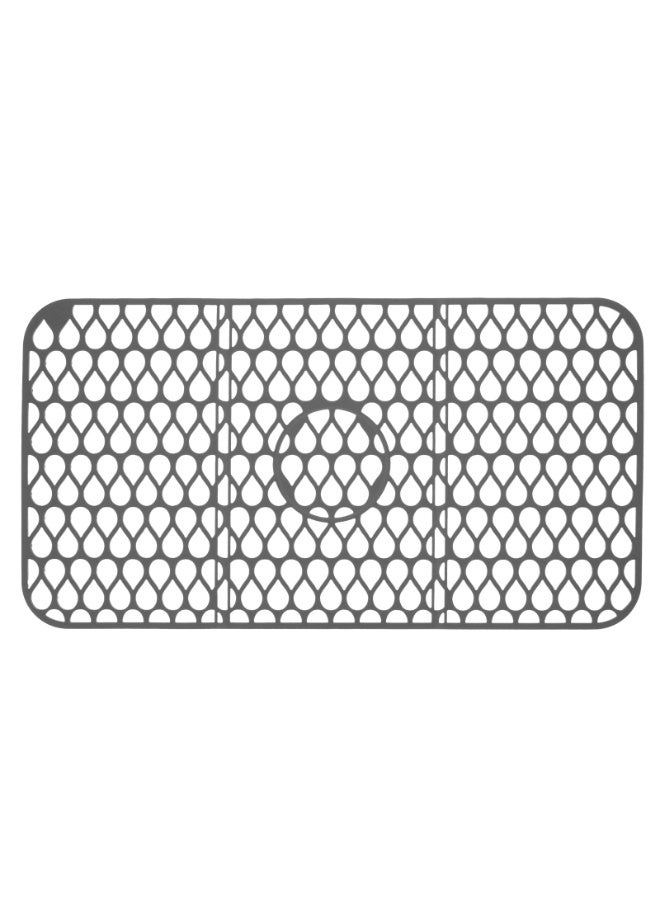Large Silicone Kitchen Sink Mat, 26"x14" Non-Slip Farmhouse Sink Protector, Eco-Friendly & Stain-Free, Gray - Image 1