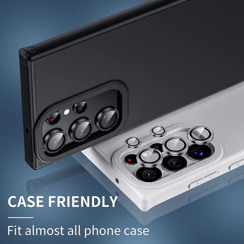 guppy Galaxy S25 Ultra Camera Lens Protector Aluminium Alloy Ring Tempered Glass Anti Scratch Decorative Camera Cover Accessories for Galaxy S25 Ultra 5G-Gray - Image 3