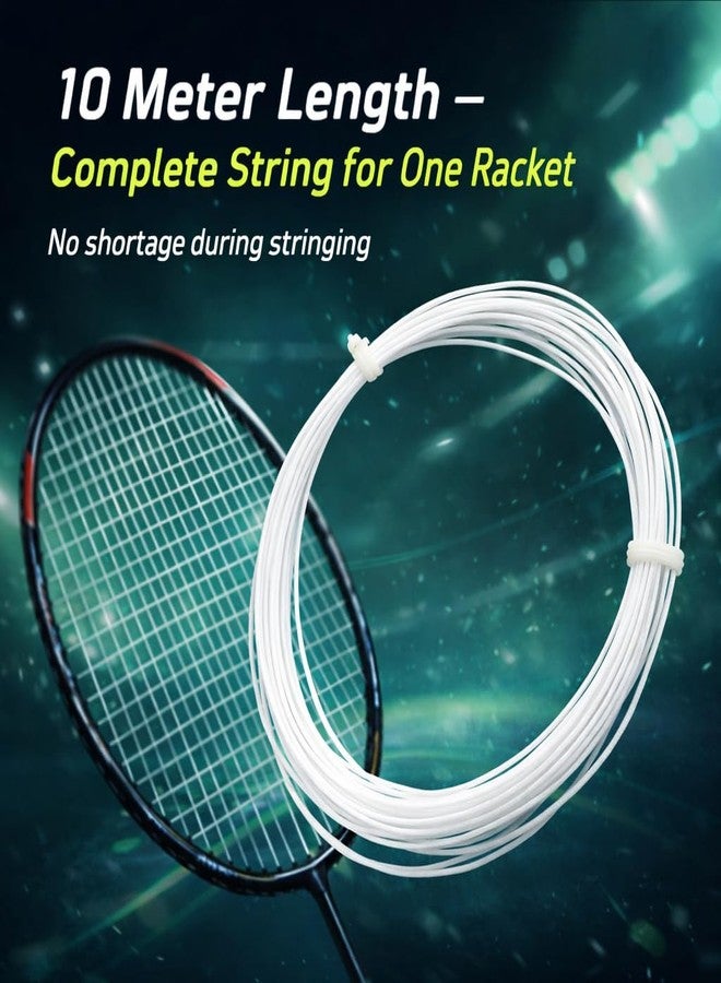 Nextage Badminton String 10 Meter Each - String Replacement Pack of 3 (Total 30m) for Badminton Rackets | Durable Nylon Badminton Gut for Rackets | Ideal for Practice & Training - Image 2