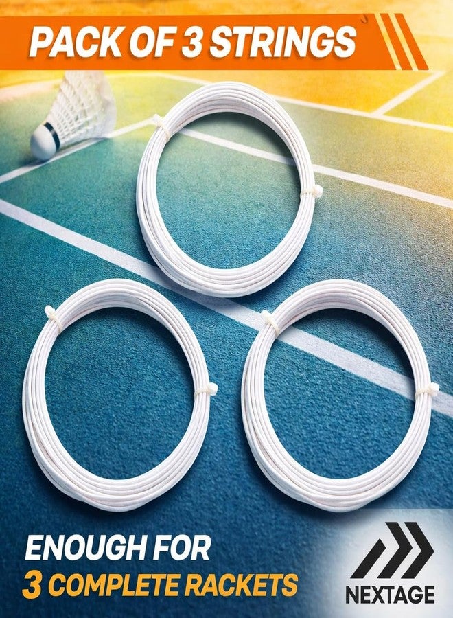 Nextage Badminton String 10 Meter Each - String Replacement Pack of 3 (Total 30m) for Badminton Rackets | Durable Nylon Badminton Gut for Rackets | Ideal for Practice & Training - Image 4