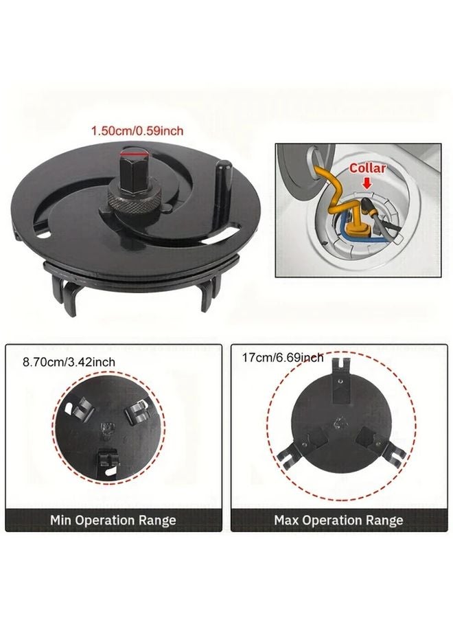 مفتاح ضبط غطاء خزان الوقود بـ 3 فكوك، مدى 87-170 ملم، مادة موصلة، مفتاح إزالة غطاء المضخة - Image 3