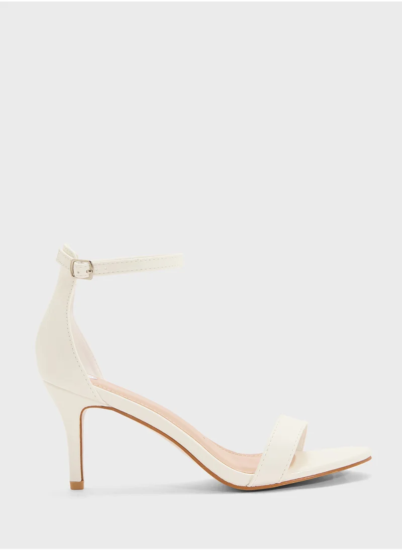 ELLA Mid Heel Sandal With Ankle Strap
