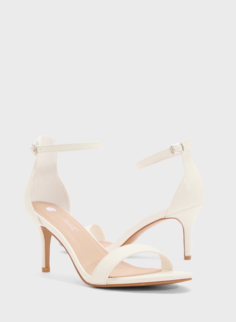 Anne Michelle Mid Heel Sandal With Ankle Strap  - Image 4