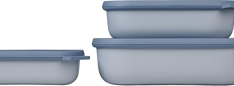 Mepal – Multi Bowl Cirqula 3-Piece Set – Food Storage Container with Lid - Suitable as Airtight Storage Box for Fridge & Freezer, Microwave Container & Servable Dish - 500, 1000, 2000ml - Nordic Black - Image 1