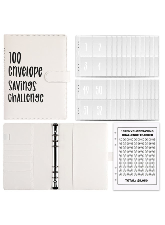 HONGYANG Envelope Challenge 100 Days Saving Loose-leaf Book Challenge Cash Envelope Budget Storage Book - Image 1