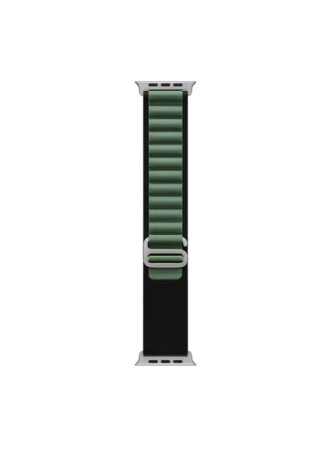 Generic - Apple Watch Alpine Loop Band 49mm/45mm/44mm Nylon Woven Sport Strap Compatible with iWatch Series 8/Ultra/7/SE/6/5/4/3/2/1 Green/Black - Image 1