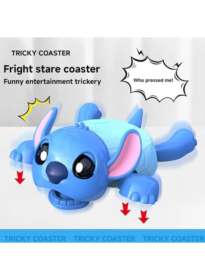 Decorative Stitch Spooky Figure Coaster with Interactive Expressions Available in Blue and Pink, Blue - Image 2