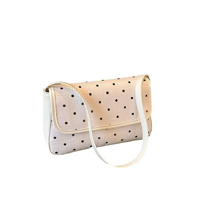 New Commuter Single Room Bag 2024 All-Match Fashion Underarm Popular Wave Dot Sweet Elegant Baguette Bag Black Blue - Image 2