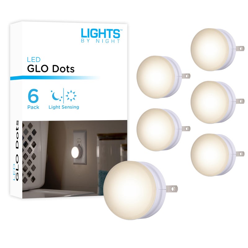 Lights by Night Plug In Night Light Bedroom Decor Apartment Essentials LED Lights Ambient Lighting Dusk to Dawn Sensor Nightlight Bathroom 6 pack