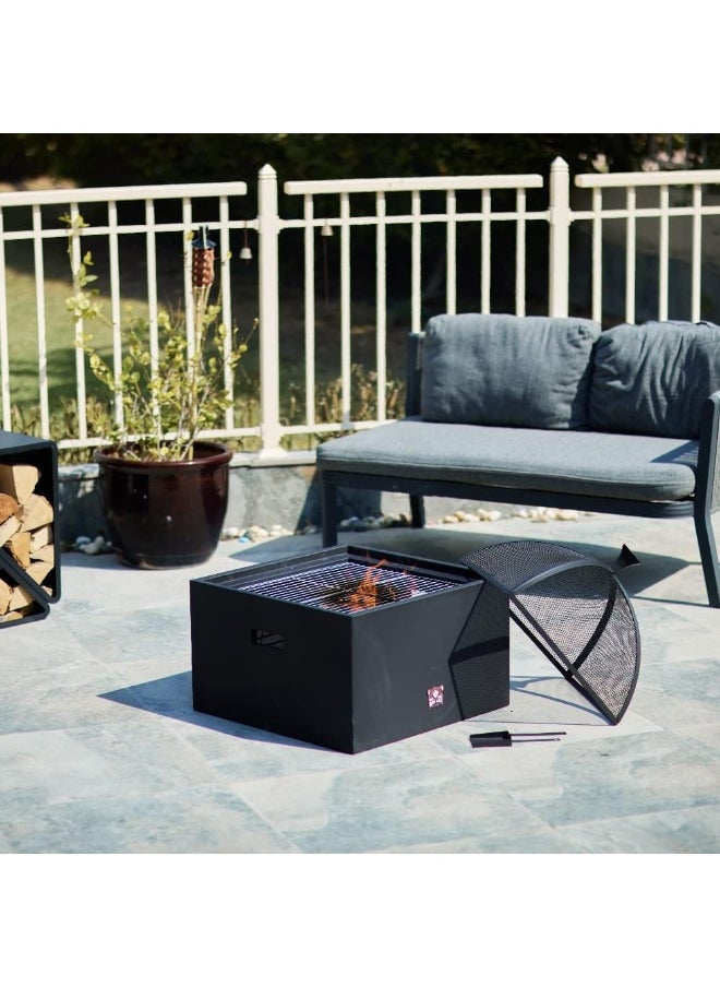 BAD AXE - Bad Axe The Log Cabin Firepit Wood And Charcoal Grill  Barbecue Grill Cooking Garden Bbq Grill Movable Lightweight Decorative - Image 1