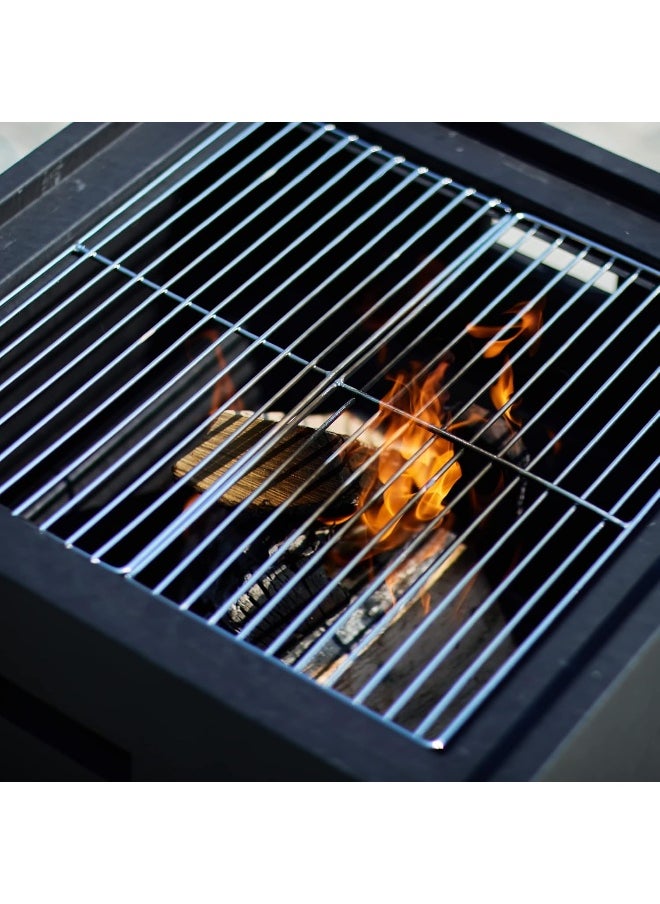 BAD AXE - Bad Axe The Log Cabin Firepit Wood And Charcoal Grill  Barbecue Grill Cooking Garden Bbq Grill Movable Lightweight Decorative - Image 1