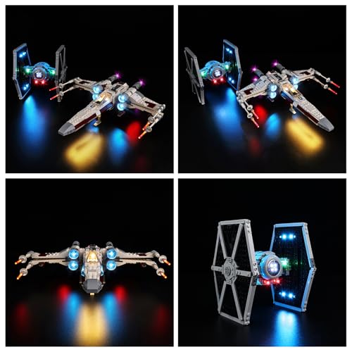 Kyglaring LED Light Kit for Lego TIE Fighter XWing Mashup 75393 Building Set Lighting Accessories for TIE Fighter XWing Mashup Display Lights Only Model Not Included Classic Version - Image 5