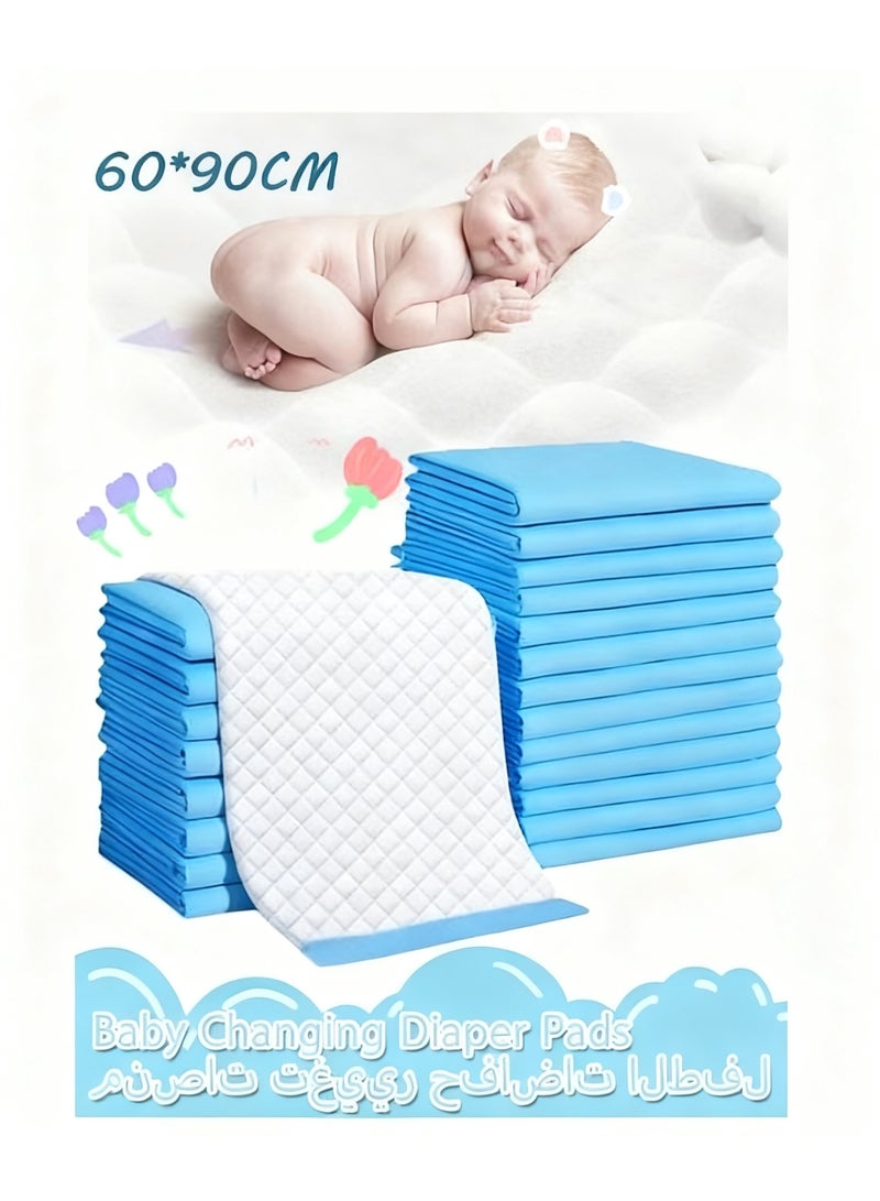 Aknzlmed 60*90CM Disposable Baby Diapers Baby Changing Diaper Pads 5-Layer Protection Ventilation Waterproof Leak Proof Rapid Drying Blue Hospital Pad - Image 1