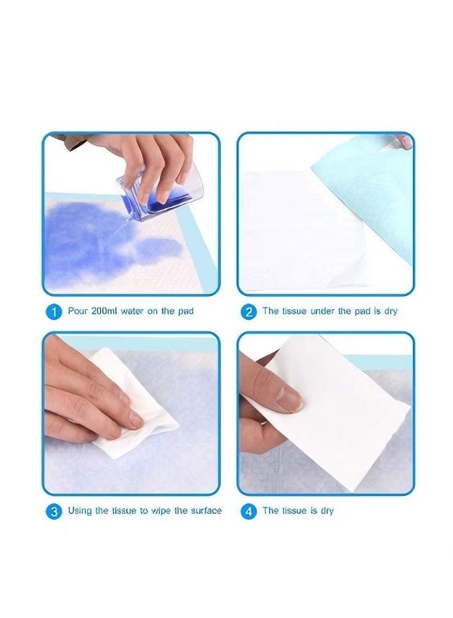 Aknzlmed 60*90CM Disposable Baby Diapers Baby Changing Diaper Pads 5-Layer Protection Ventilation Waterproof Leak Proof Rapid Drying Blue Hospital Pad - Image 5