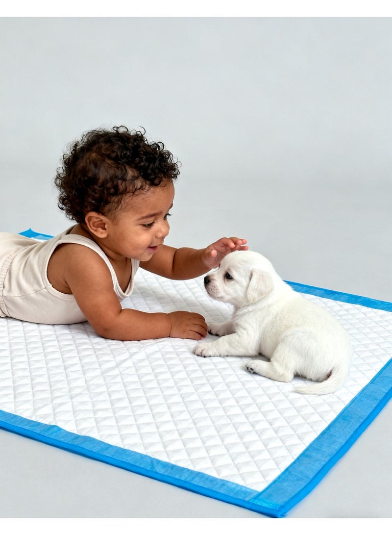 Aknzlmed 60*90CM Disposable Baby Diapers Baby Changing Diaper Pads 5-Layer Protection Ventilation Waterproof Leak Proof Rapid Drying Blue Hospital Pad - Image 2
