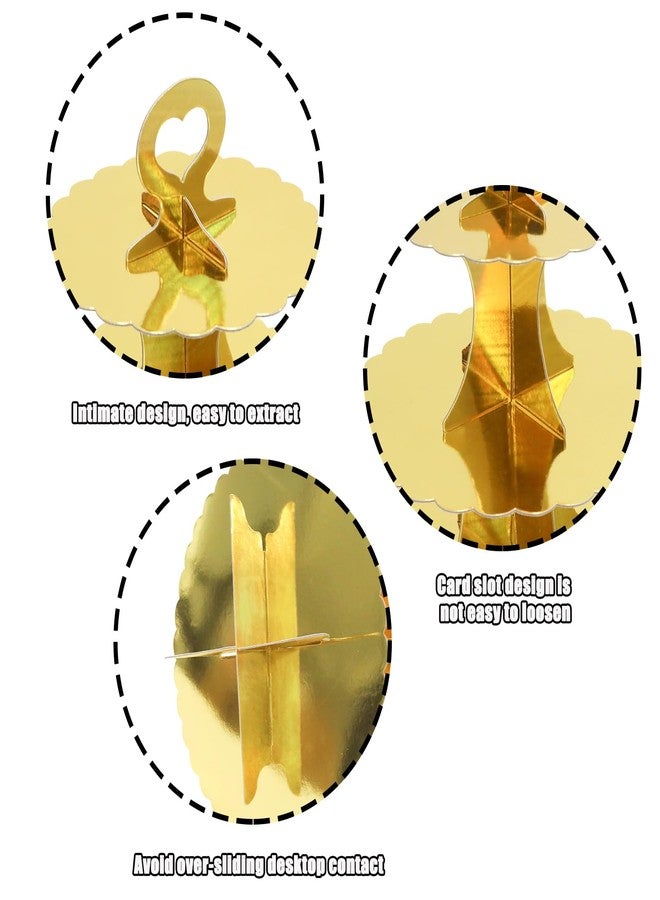 Wuyituart 2 Pack 3-Tier Cupcake Stands Gold Cardboard Cupcake Tower Display Stands for Dessert Pastry Cup Cake - Image 4
