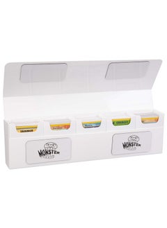 Monster Protectors Monster Protectors Magnetic Five Deck Box - White, Holds 375 Gaming TCGs, Self-Locking Closure, Compatible w Standard & Smaller Size Gaming Trading Cards, Removable Construction  - Image 3