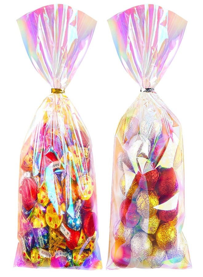Ohuimrt Iridescent Cellophane Treat Bags, 5x11 Inches, 100 PCS - Image 1
