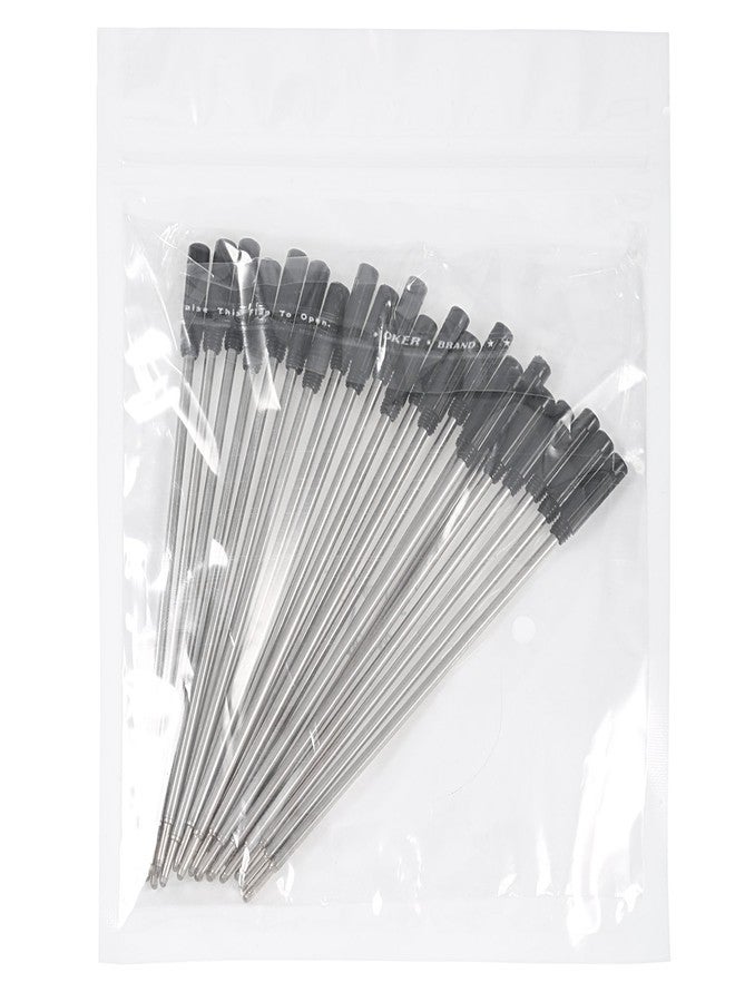 جوفيتيك عبوات حبر جاف قابلة للاستبدال من جوفيتك، 24 قطعة، عبوات حبر معدنية، كتابة سلسة، طول 4.5 بوصة (11.6 سم) ورأس متوسط 1 مم، هدية مثالية للمكتب (أسود) - Image 5