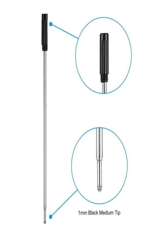 جوفيتيك عبوات حبر جاف قابلة للاستبدال من جوفيتك، 24 قطعة، عبوات حبر معدنية، كتابة سلسة، طول 4.5 بوصة (11.6 سم) ورأس متوسط 1 مم، هدية مثالية للمكتب (أسود) - Image 4