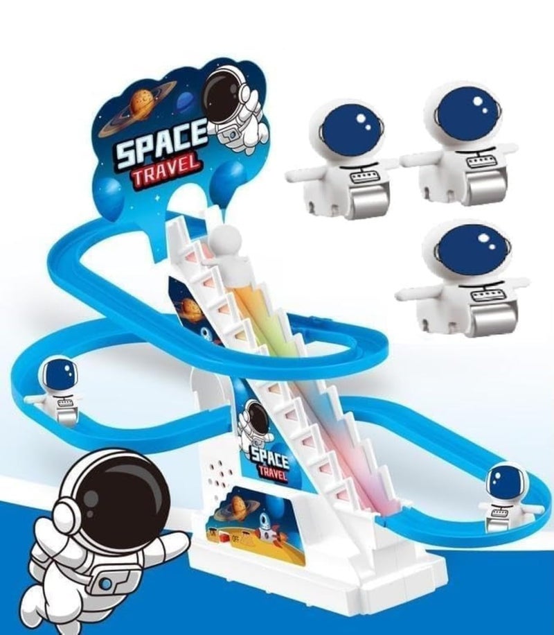 WireScorts Space Travel Music Track Toy with Climbing Stairs, Flashing Lights & Music I Battery Operated Slide Toy for Kids 3+ Years I Fun Spiral Track Playset for Boys & Girls - Image 2
