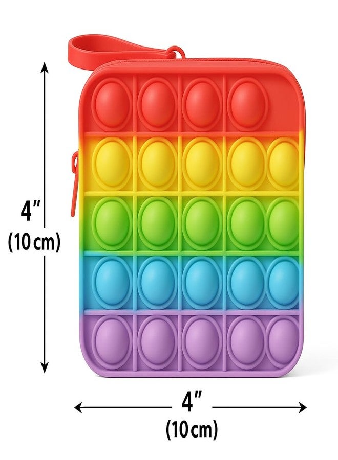 KALRA MAGIC® Rainbow Pop It Fidget Pencil Pouch | Zipper Closer Case for Stress Relief | Kids Girls Toys and Games Travel Storage Purse Sling Bag - Image 4