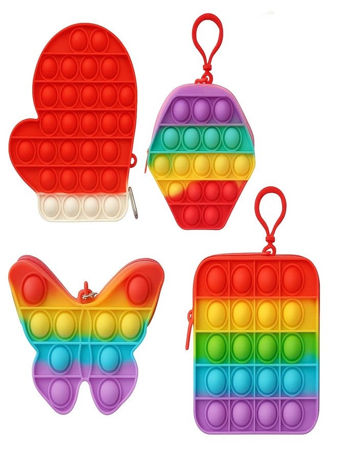KALRA MAGIC® Rainbow Pop It Fidget Pencil Pouch | Zipper Closer Case for Stress Relief | Kids Girls Toys and Games Travel Storage Purse Sling Bag - Image 1