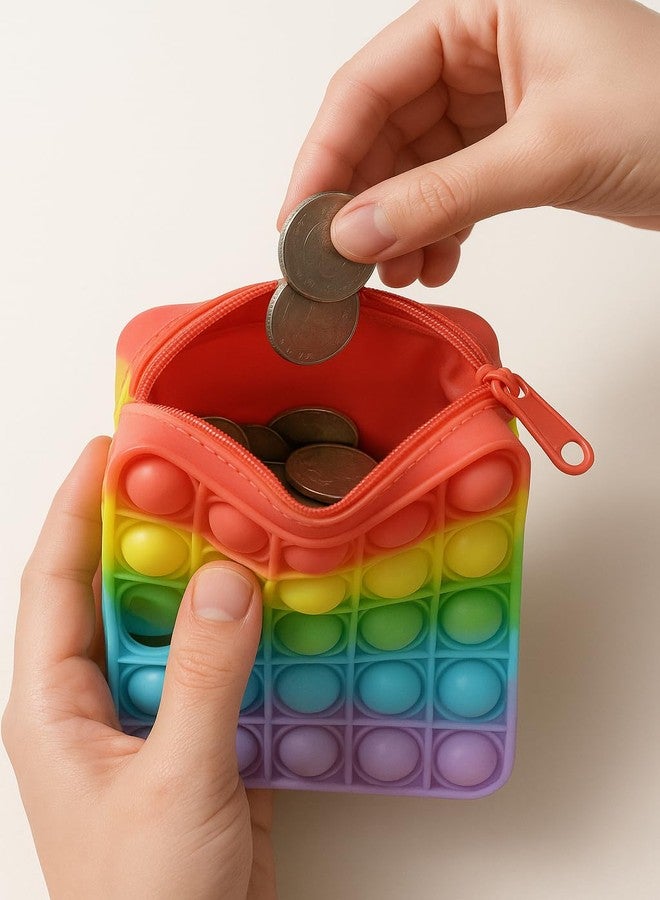 KALRA MAGIC® Rainbow Pop It Fidget Pencil Pouch | Zipper Closer Case for Stress Relief | Kids Girls Toys and Games Travel Storage Purse Sling Bag - Image 3