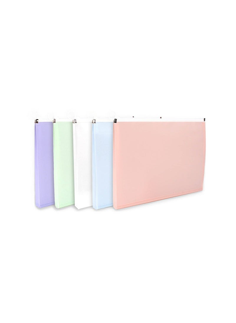 Generic - Expanding A4 Zip Wallets Assorted Large Capacity A4 File Organizer, Document Bag, Paperwork Pouch Zipper File Folder, A4 Letter Envelope Pocket Zip Storage Bag, for Office School Home Travel (5PCS) - Image 1