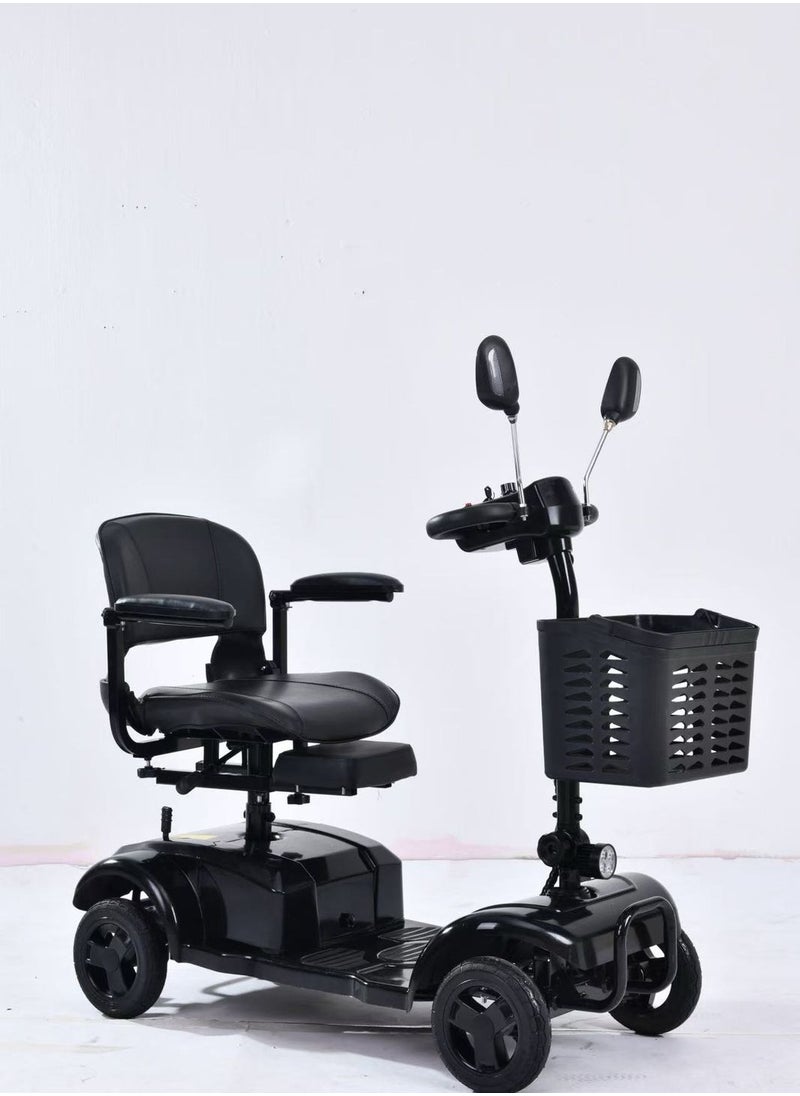 Multi-purpose foldable four-wheel electric scooter