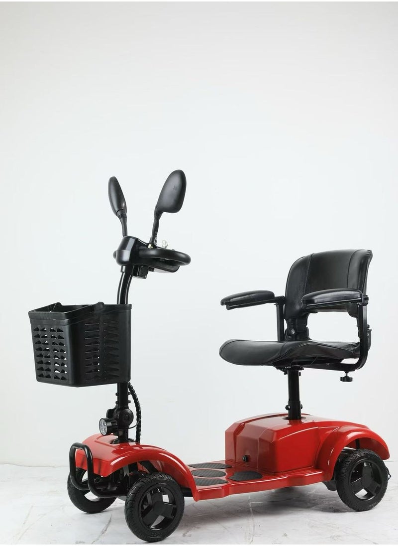 Multi-purpose foldable four-wheel electric scooter