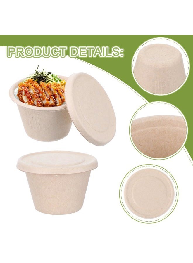 Tolare 150 Pcs 4 Oz Bagasse Fiber Condiment Cups with Lids - Image 3