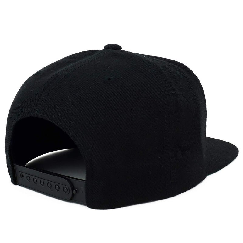Armycrew Oversize XXL Structured Blank Flatbill Snapback Cap - Black - 2XL - Image 2