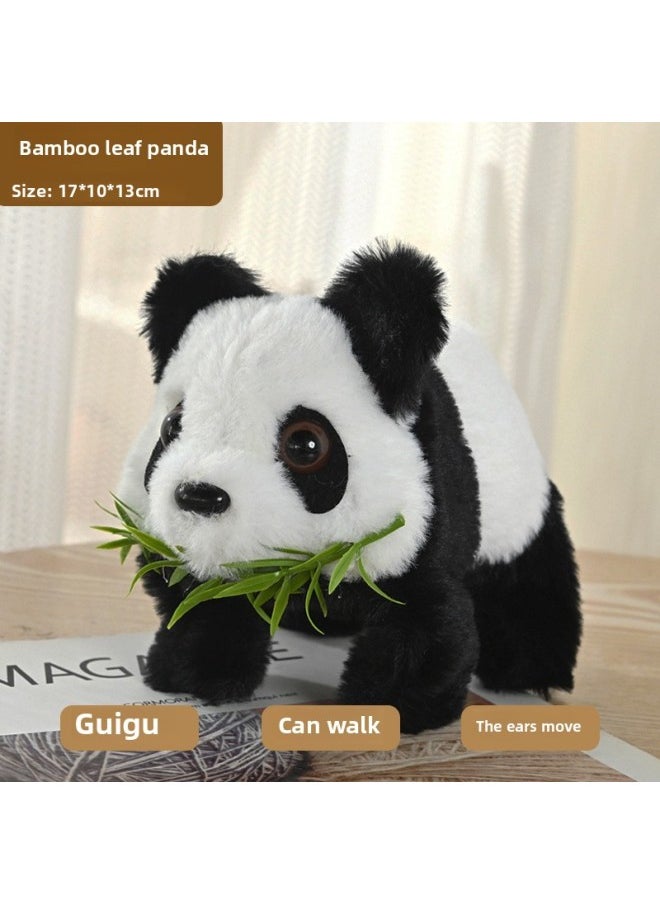 Electric Music Toy Simulation Plush National Treasure Panda Walking Tail Wiggle Electronic Pet Doll Children's Toy-Color:Bamboo Leaf Panda  - Image 1