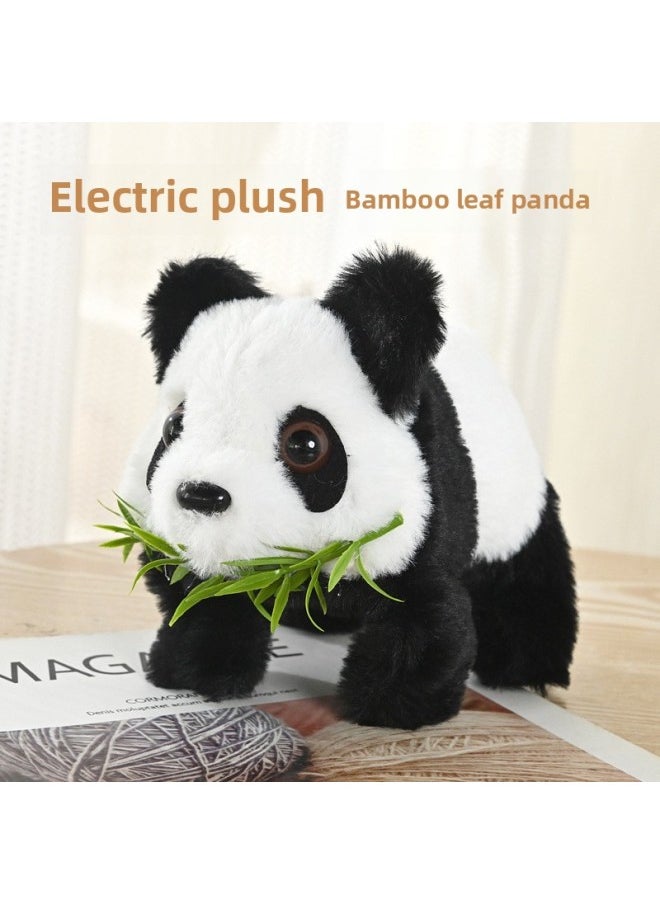Electric Music Toy Simulation Plush National Treasure Panda Walking Tail Wiggle Electronic Pet Doll Children's Toy-Color:Bamboo Leaf Panda  - Image 2