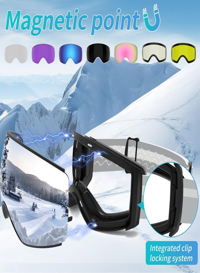 RIOROO Pro Ski Goggles for Men Women, Magnetic With Detachable Anti-Fog Lens, 100% UV Protection, OTG - Image 2