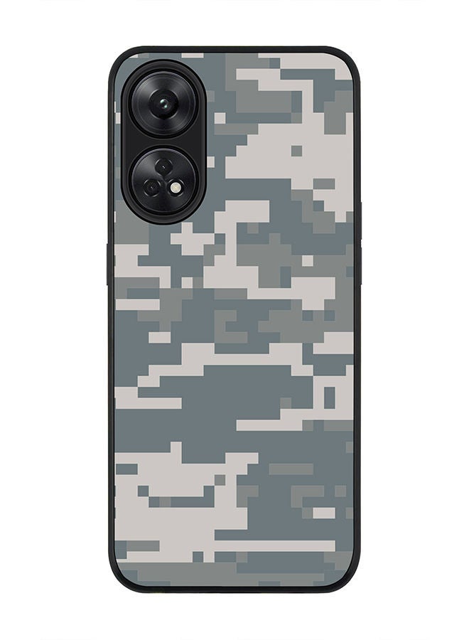 Stylizedd Rugged Black edge case for Reno 8T 4G Slim fit Soft Case Flexible Rubber Edges Anti Drop TPU Gel Thin Cover - Digital Camo - Image 1