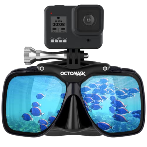 OCTOMASK - Scuba Mask w/Mount for All GoPro Hero Cameras for Scuba Diving, Snorkeling, Freediving (Black)… - Image 1