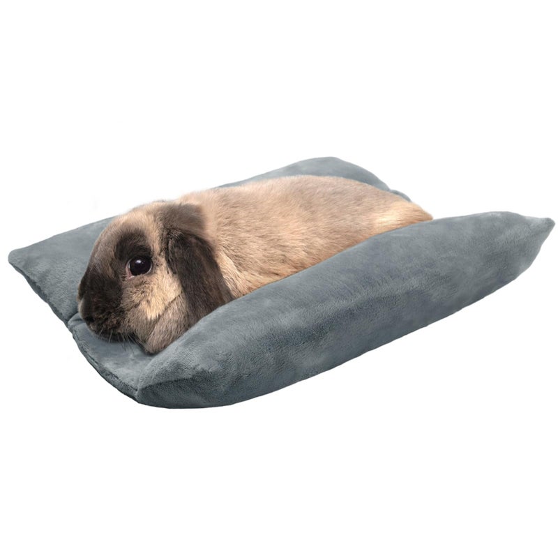 Alphatool Soft Bunny Bed - 15.7" x 14" Rabbit Bed, Warm Cuddle Cushion Plush Mat for Guinea Pig, Ferret, Small Animal - Grey - Image 1