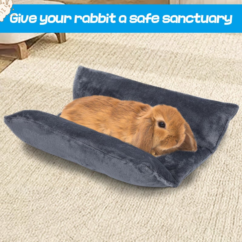 Alphatool Soft Bunny Bed - 15.7" x 14" Rabbit Bed, Warm Cuddle Cushion Plush Mat for Guinea Pig, Ferret, Small Animal - Grey - Image 5