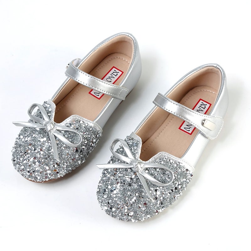 Girls Leather Shoes Princess Shoes 2023 New Spring and Autumn Baby Shoes Soft Sole Dress Children''s Shoes Little Girl Crystal Shoes - Image 2