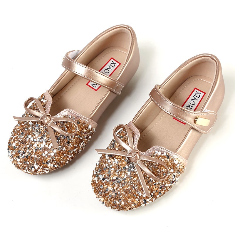 Girls Leather Shoes Princess Shoes 2023 New Spring and Autumn Baby Shoes Soft Sole Dress Children''s Shoes Little Girl Crystal Shoes - Image 1