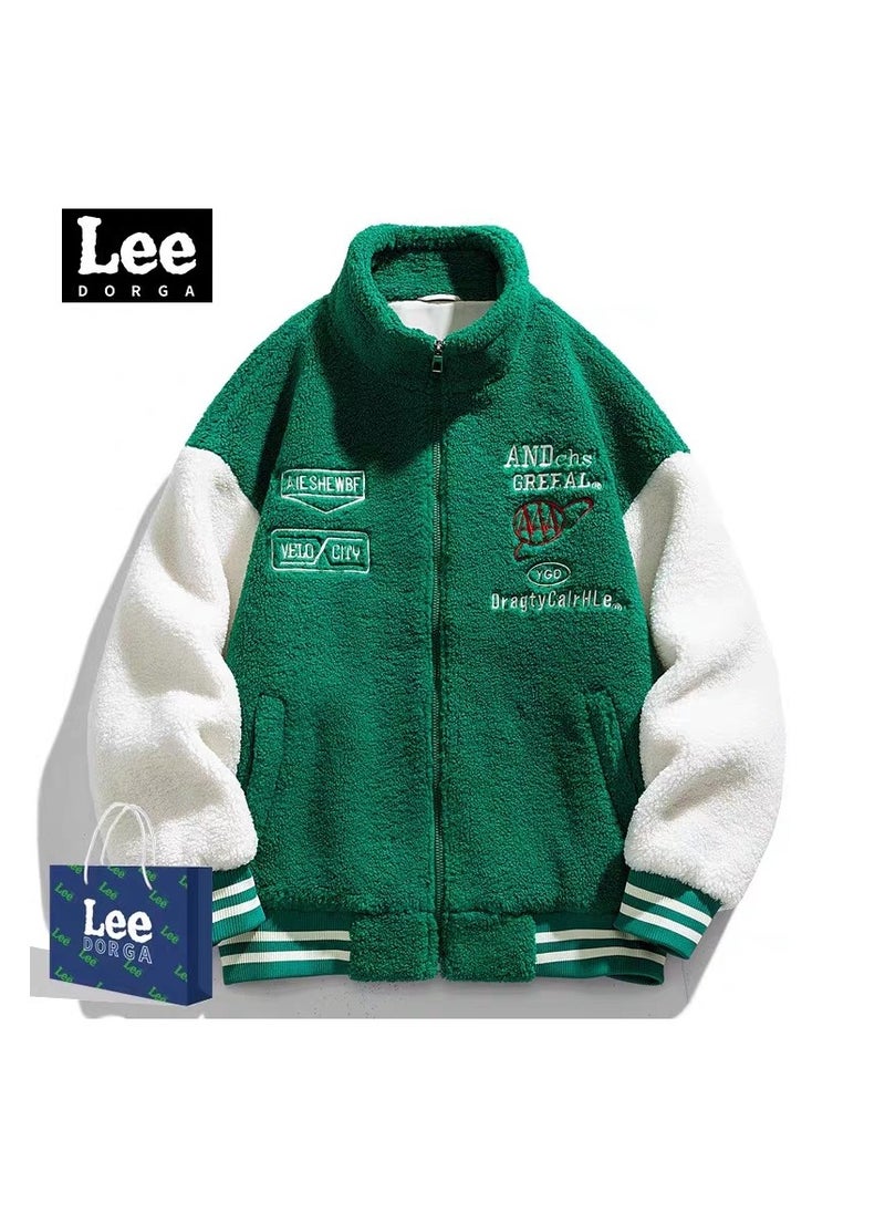 LEE - New Casual Warm Contrasting Lamb Wool Jacket - Image 1