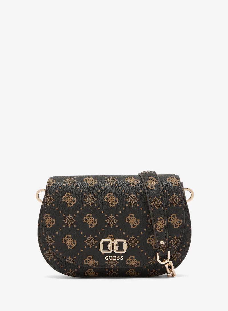Emelie Logo Flap Over Shoulder Bag