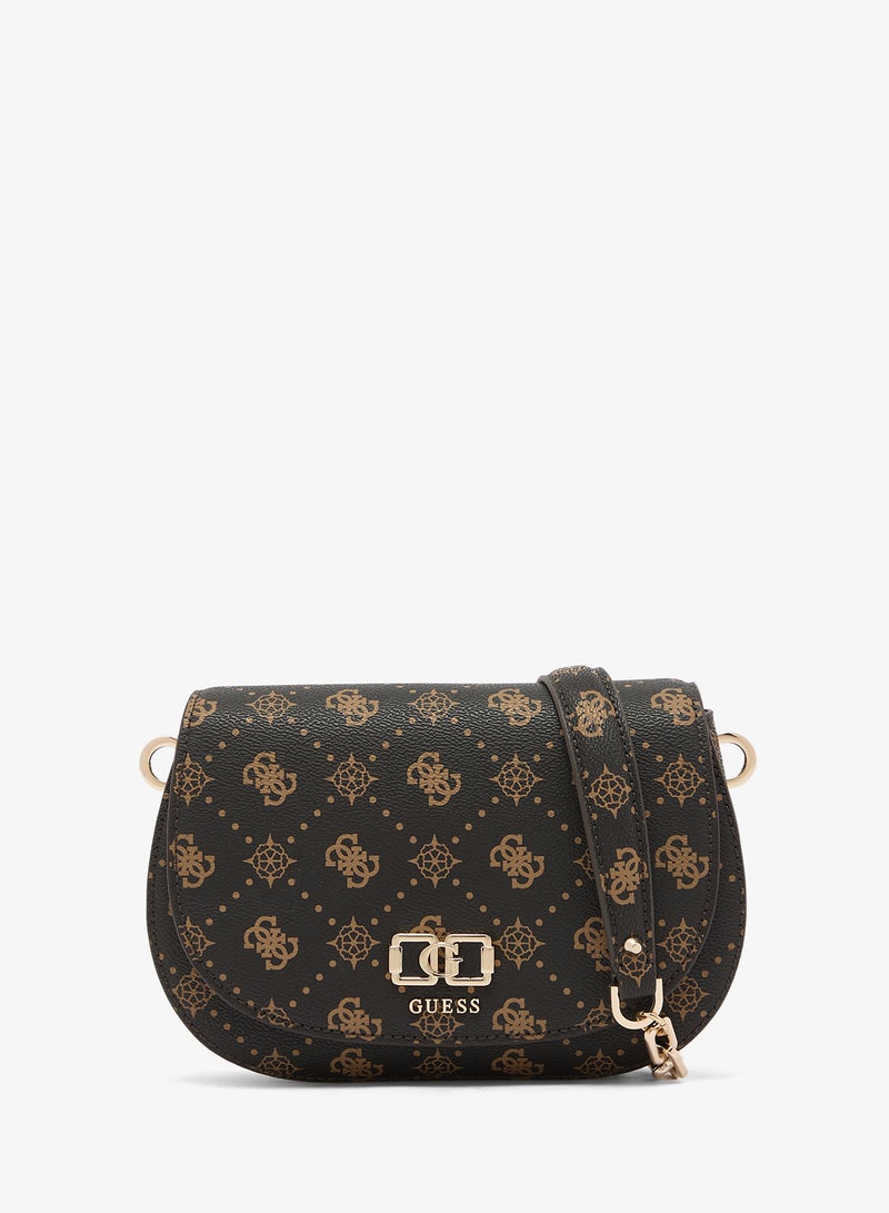 GUESS Emelie Logo Flap Over Shoulder Bag - Image 1