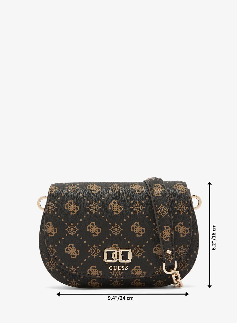 Guess  Emelie Logo Flap Over Shoulder Bag for Women | Best Price UAE