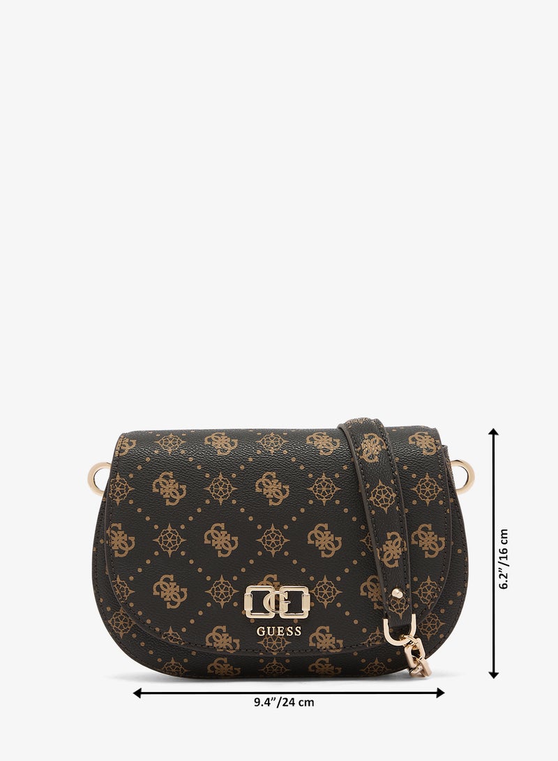 GUESS Emelie Logo Flap Over Shoulder Bag - Image 5