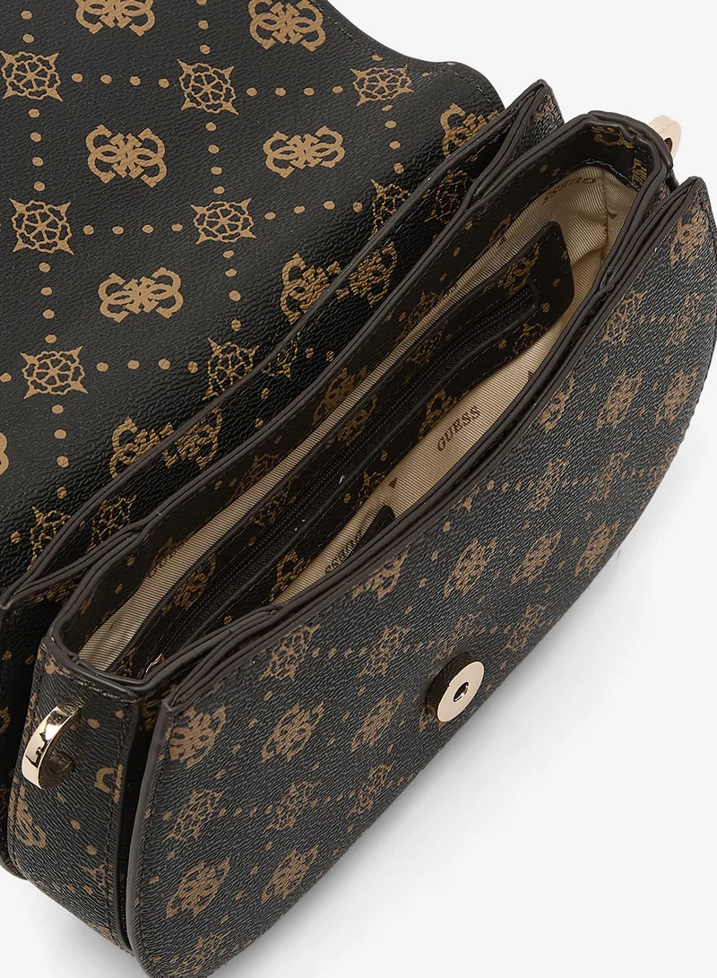 Guess  Emelie Logo Flap Over Shoulder Bag for Women | Best Price UAE
