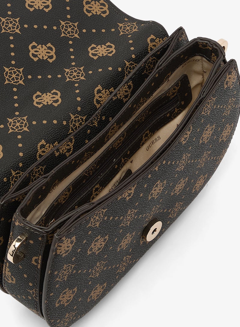 GUESS Emelie Logo Flap Over Shoulder Bag - Image 4