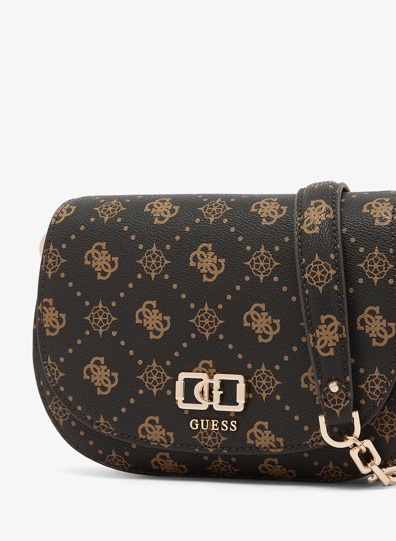 GUESS Emelie Logo Flap Over Shoulder Bag - Image 3